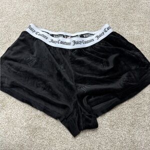Juicy Couture Black Velour Lounge Shorts